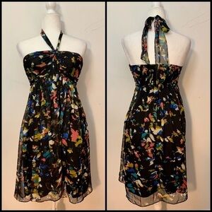 The Limited Halter Watercolor Black Dress Size 4